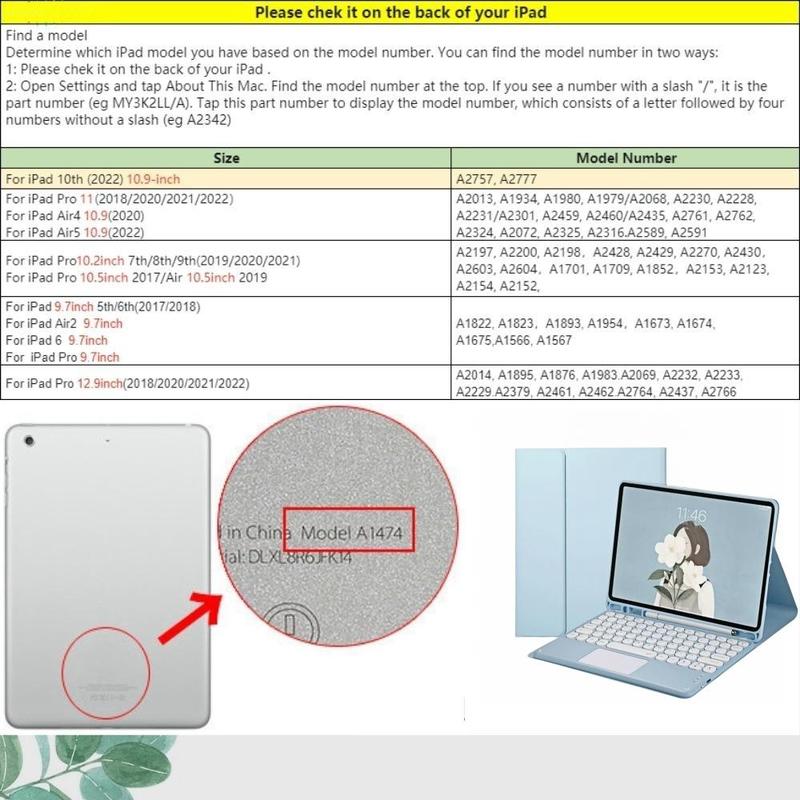 Tablet Keyboard with Protective Case, 1 Count Rechargeable Wireless Keyboard with Trackpad, Tablet Accessories for iPad Air 4 10.9 2020 Pro 11 2021 Pro 11 2018 2020