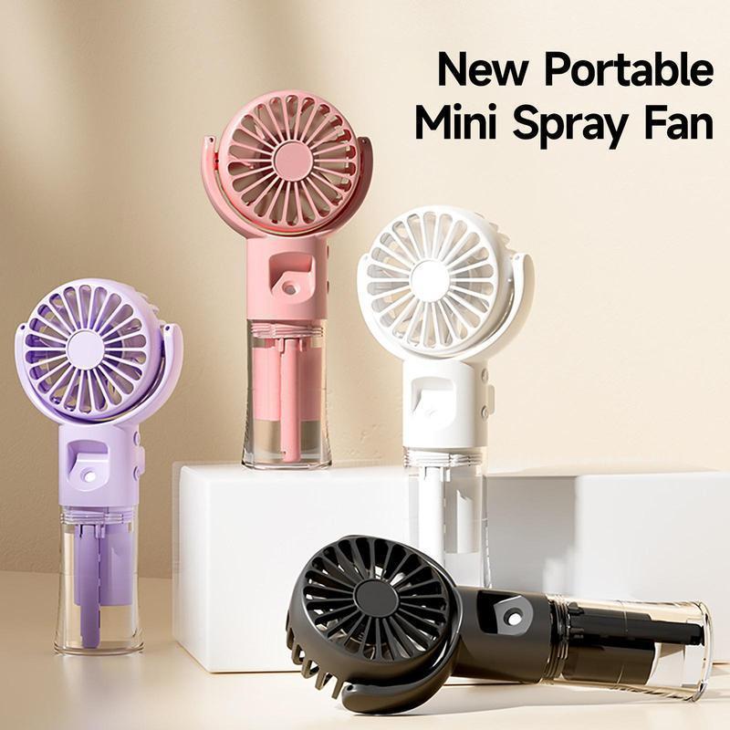 Portable Handheld Misting Fan, 1 Count USB Rechargeable Mini Fan Cooler, Multifunctional Adjustable Wind Speed Fan for Travel, Outdoors, Hiking, Camping