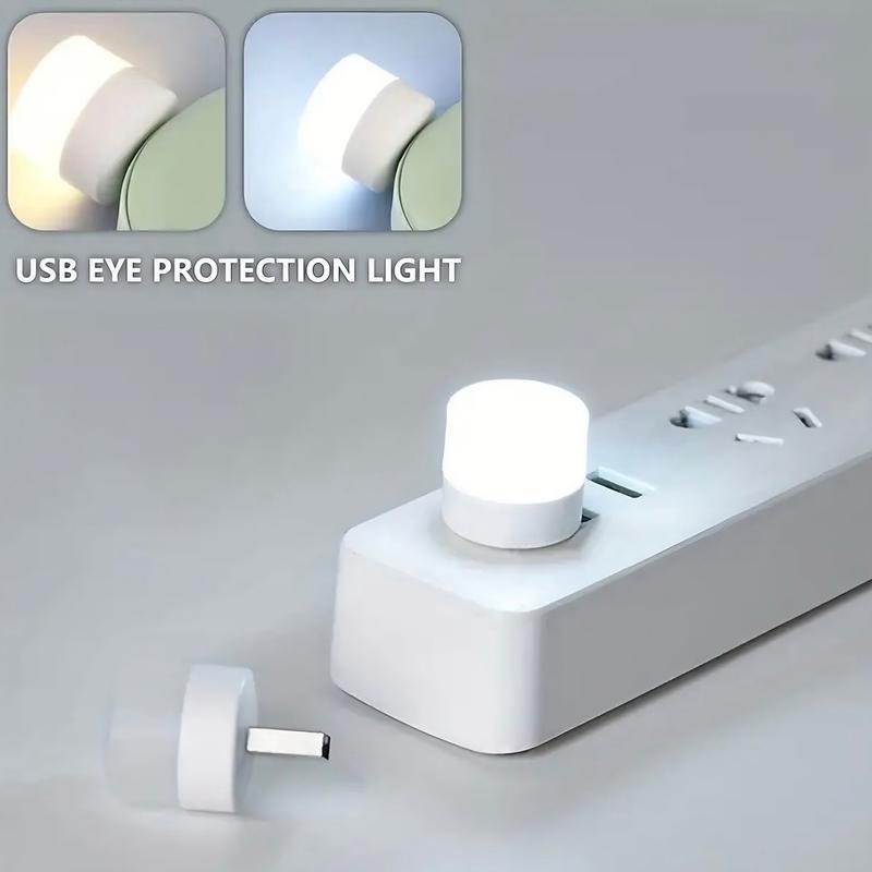 3-Pack USB LED Night Lights (White & Warm White Light) - Compact Design for Travel or Daily Use