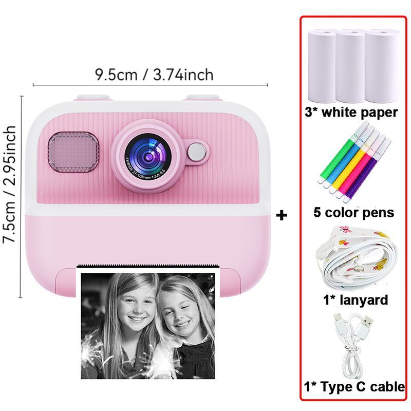 KGG M8 Mini Digital Camera, Instant Imaging Printing Camera, Ink-free Thermal Printing Student Multifunctional Digital Camera for Photography