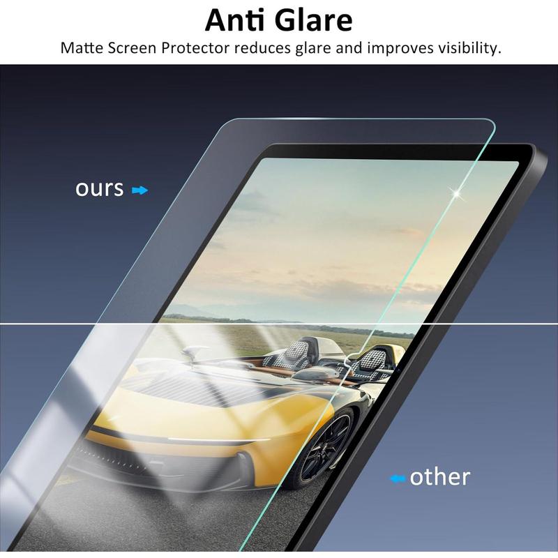 [2 Pack Matte Glass Screen Protector , Anti-Glare & Fingerprints Tempered Glass Bubble Free, Compatible with Samsung Galaxy Tab A9+ S9 S9 fe (11 inch 2023 Released)