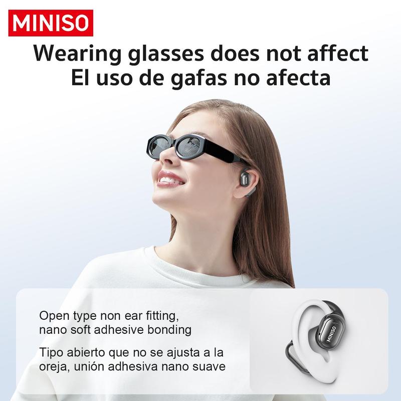 MINISO X30 AI Translation Open Ear Headphones, Wireless Headphones, Comfortable Wear Touch Control Headphones for Music, Work, and Study