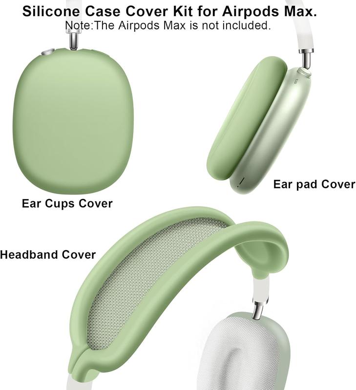 Case Cover for AirPods Max, Ear Pad Case Cover Ear Cups Cover, Headband Cover for AirPods Max Headphones, Anti-Scratch Accessories Soft  Protector for  AirPods Max-Green