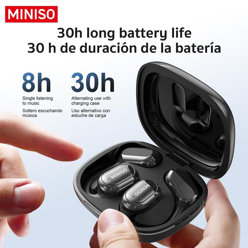 MINISO X30 AI Translation Open Ear Headphones, Wireless Headphones, Comfortable Wear Touch Control Headphones for Music, Work, and Study