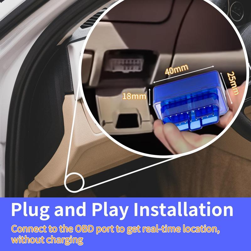 2 Real Time GPS car Tracker for Vehicles Tracking Device Car OBD Locator Works with Apple Find My APP Quick Installation Smart Tracker Anti-Lost Device Finder Position iOS Only