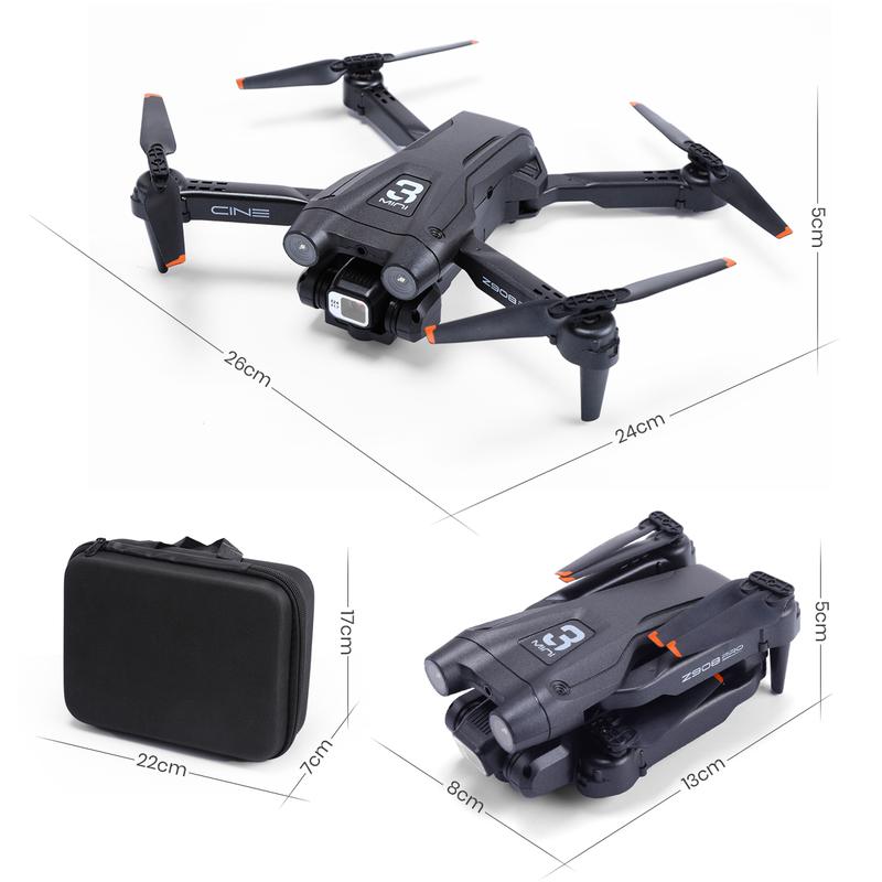 D96 Mini Drone with HD Dual Camera Foldable Drone 3 Batteries 36mins Accessories Folding Cover Mobile Portable Stand  Entry level Drone Gift