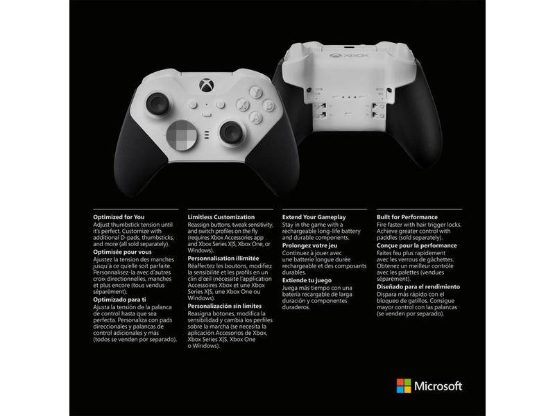 [Price Drop] Microsoft Xbox Elite Series 2 Wireless Controller - White Accessories Game Console