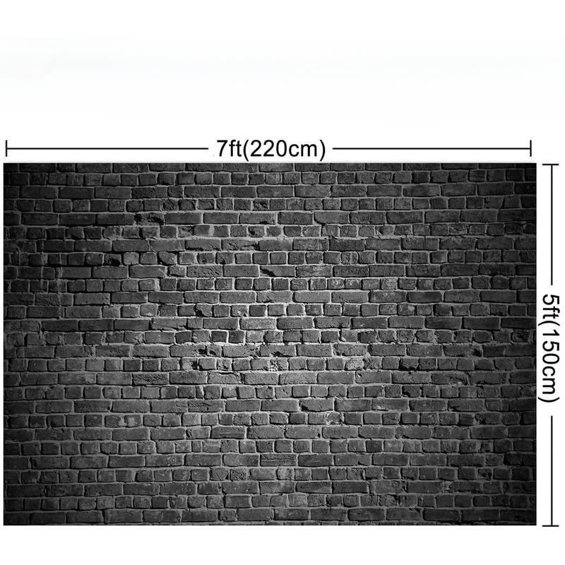 7x5ft Black Brick Wall Photography Backdrops for Portrait Soft Fabric Background for Studio Prop Accessories Camera