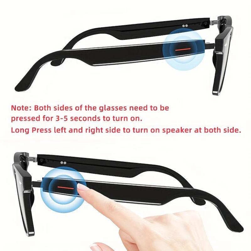 SENBONO Multifunctional Smart Glasses, Wireless Headphone Anti-blue Light Glasses for Listening To Music & Calling, Creative Smart Sports Sunglasses with Mic for Home & Daily Use