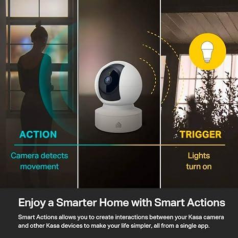 Kasa Indoor Pan Tilt Smart Security Camera, 1080p HD Dog-Camera,2.4GHz with Night Vision,Motion Detection for Baby and Pet Monitor, Cloud & SD Card Storage, Works with Alexa& Google Home (EC70), White