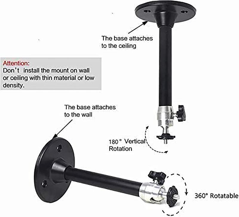 Mini Projector Mount, Projector Ceiling Mount 360 Rotatable Projector Wall Mount Length 7 in  18cm Compatible with Dr.j Dbpower Jinhoo  TMY Projector Mount Camera DVR Office Home Theater