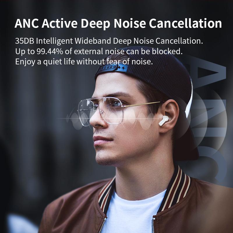 ANC LCD Sport Bluetooth earphones with  true wireless color screen Headphone and high-end fifth generation Earbud Audio Electronic Headset