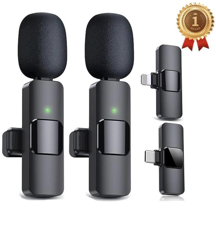 Portable Wireless Lavalier Microphone,Portable Lavalier Microphone System Ideal for Vlogging & Podcasting Audio Cable