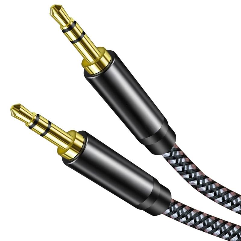 Aux Cord 10ft, 3.5mm Aux Cable - Nylon Braided Aux Audio Cable 3.5mm Male to Male AUX Cord Compatible with Car,Headphones Tablets,Laptops Smart Phones& More (10FT 3M)