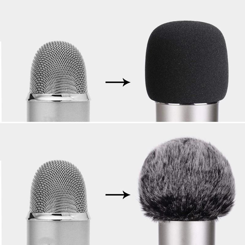 2 count Blue Yeti Pop Filter, Professional Microphone Pop Filter Windscreen,  Windscreen & Furry Windscreen Microphone Cover Designed for Yeti Mic and Blue Yeti Pro USB Microphone