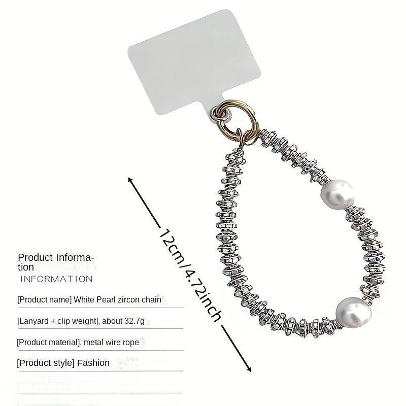 Faux Pearl Decorated Camera & Phone Strap, Fashionable Short Phone Lanyard, Portable Mobile Phone Chain for Women & Girls, Fashion Phone Accessories