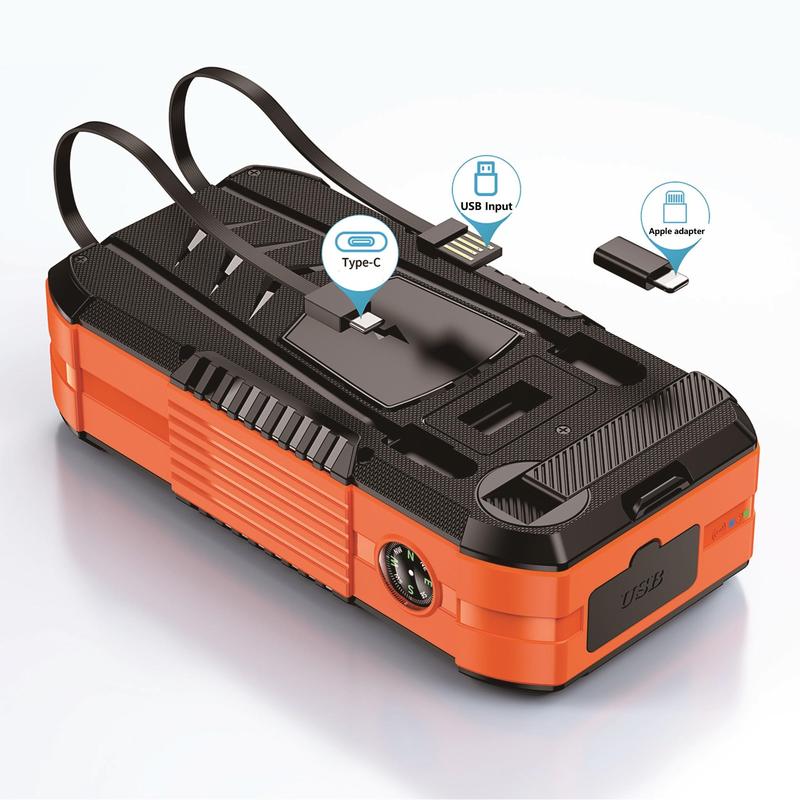 AMAUS Solar Charage Power Bank 65800 mAh Wireless Fast Charge Hand Crank ultra-large capacit for All Mobile Devices,Intelligent Charging Made With Compass,Flashlights,LED lights,Large Capacity Outdoor Cam Magnetic Portable cellphone Accessories Smartphone