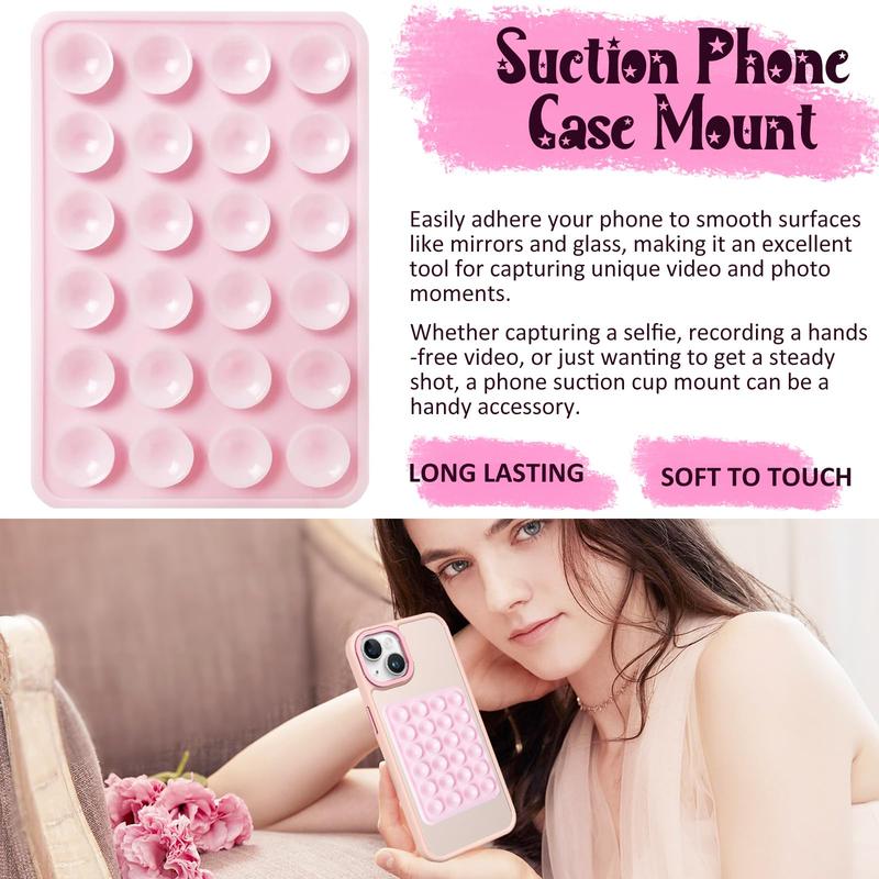 6pcs Silicone Suction Cup Phone Holder, 6 Colors Suction Phone Case Mount Easy Install Hands-Free Mobile Stand Mirror Holder