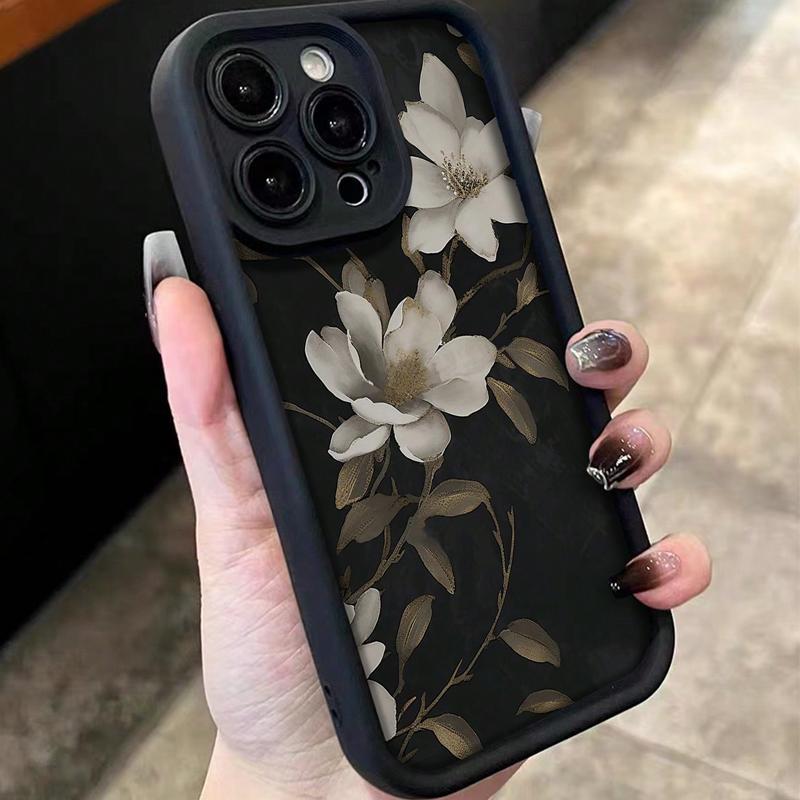 Floral Pattern Phone Case, Anti-drop Cellphone Protective Case, Total Protective Shockproof Mobile Phone Cover for iPhone Series