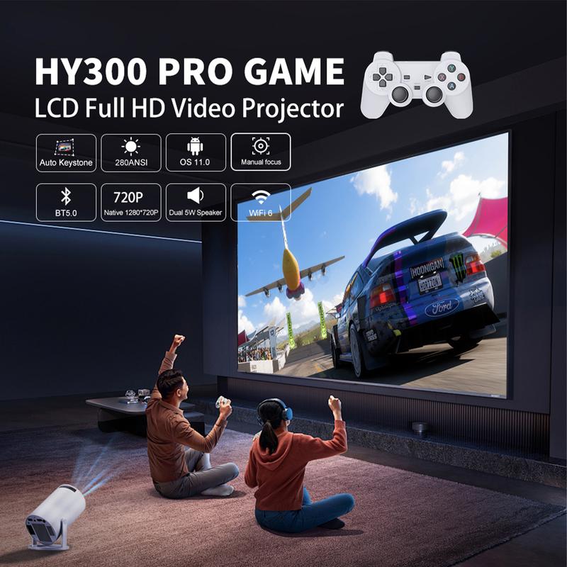 4K Game Projector with Two Game Consoles,Portable Projector WiFi6, Automatic Correction, 270° Rotatable Compatible with iPhone projector Audio cosy  projector portable projector