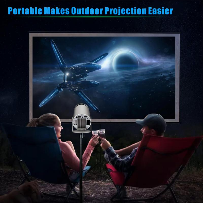 Portable Projector HY300 Pro, Android 11 Dual Wifi6 260ANSI BT5.0 720P 1280*720P Projector, Multifunctional Projector for Outdoor,Home Cinema