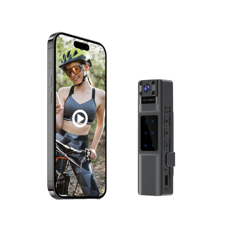 Wireless Portable Body Camera, Wearable Sports Camera with IR Night View & 270 Degree Rotation Lens, Vlog Digital Recorder Support WiFi Hotspot