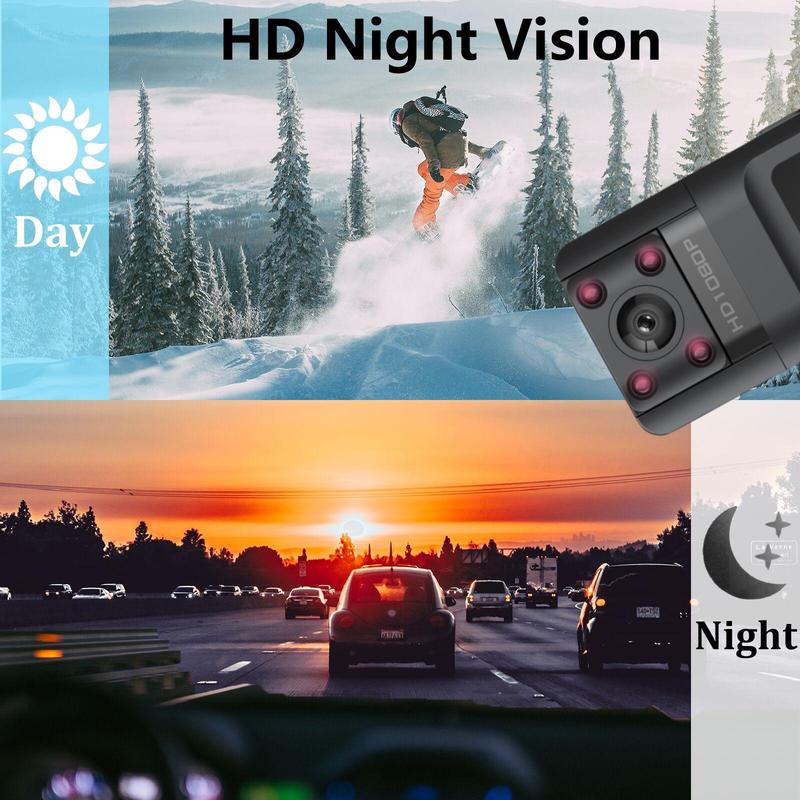 Wireless Portable Body Camera, Wearable Sports Camera with IR Night View & 270 Degree Rotation Lens, Vlog Digital Recorder Support WiFi Hotspot