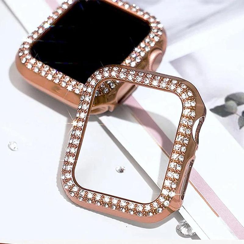 Rhinestone Decor Watch Case, 1 Count Fashionable Watch Protector Cover, Watch Accessories Compatible with Apple Watch Series X 9 8 7 6 5 4 SE