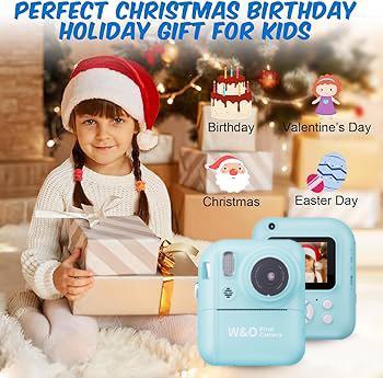 [Children's Christmas Gifts] Instant Quick Photo DIY Print Camera with Games and Music, Retro Camera, 32G Memory, Suitable for Ages 3-12