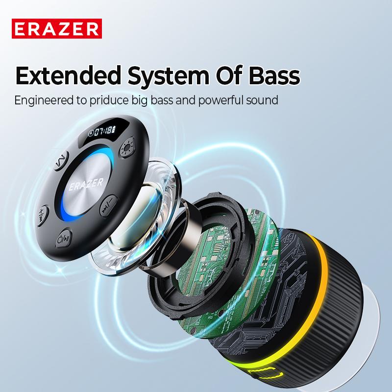 ERAZER XM102 Waterproof Shower Bluetooth Speaker Portable Wireless Speaker with Suction Cup IPX6 Waterproof Speaker Suitable for home party outdoor beach, electronic products, birthday gifts