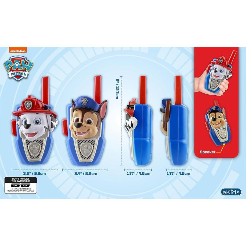 PAW Patrol Walkie Talkies - Set of 2 Kids Walkie Talkies Chase and Marshall – Excellent Walkie Talkies for Toddlers