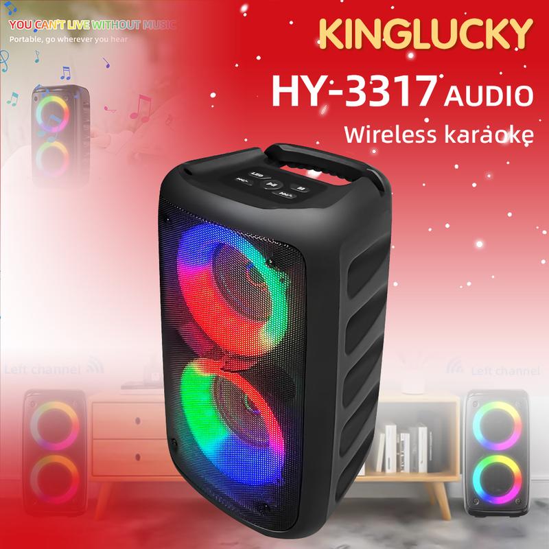 Portable Wireless Bluetooth Speaker With Microphone, Large Speaker, Stereo Speaker, Subwoofer, Outdoor Wireless Speaker, Party Disco Light, TWS, TF, AUX, MIC, The Perfect Christmas Gift