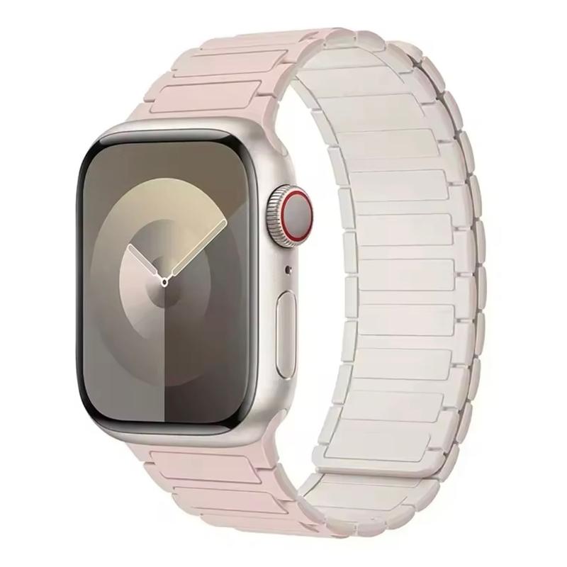 Apple Watch Silicone Bracelet Magnetic Loop Strap for Series 9 8 7 6 5 4 3 Se Ultra 2, 44mm 40mm 49mm 45mm 41mm 38mm Accessories Wearable Durable