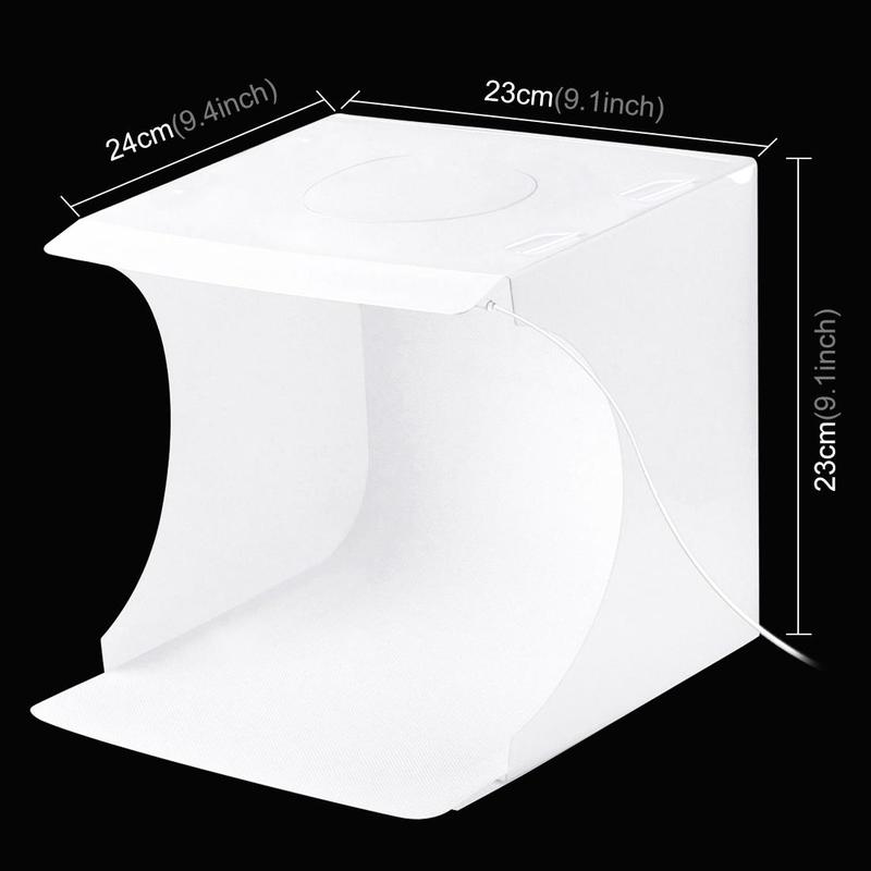 Photo Light Box, Folding Portable Photography Shooting Light Tent Kit, Photo Studio 550LM Box, White Lighting Soft Box with 1 LED Lights + 6 Color Backdrops Fabric for Product Display, Summer Essentials