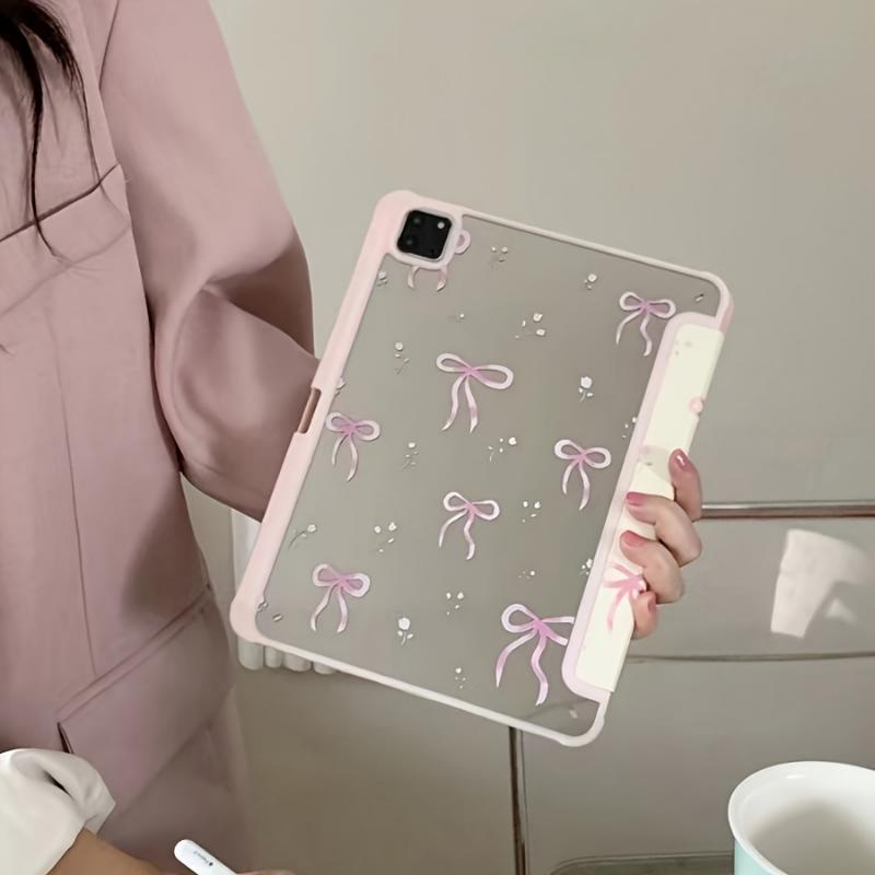 Pink Mirrored Acrylic Tablet Cover - Foldable, Ultra-Lightweight, Stand-Enabled, and Scratch-Resistant Design - Compatible with iPad 10.9, 10.2, Air 5th Gen, Pro 11, 10th, 9.7, Air 2, Air, 7th Gen, 8th Gen, Air 4, Air 5, and Pro 11 2022 Mod