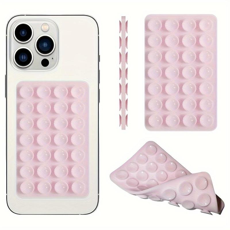 Silicone Phone Holder with Suction Cup, 1 Count Phone Holder, Reusable Wall Mounted Phone Holder for Makeup, Fitness, Shower, Car & Kitchen Use