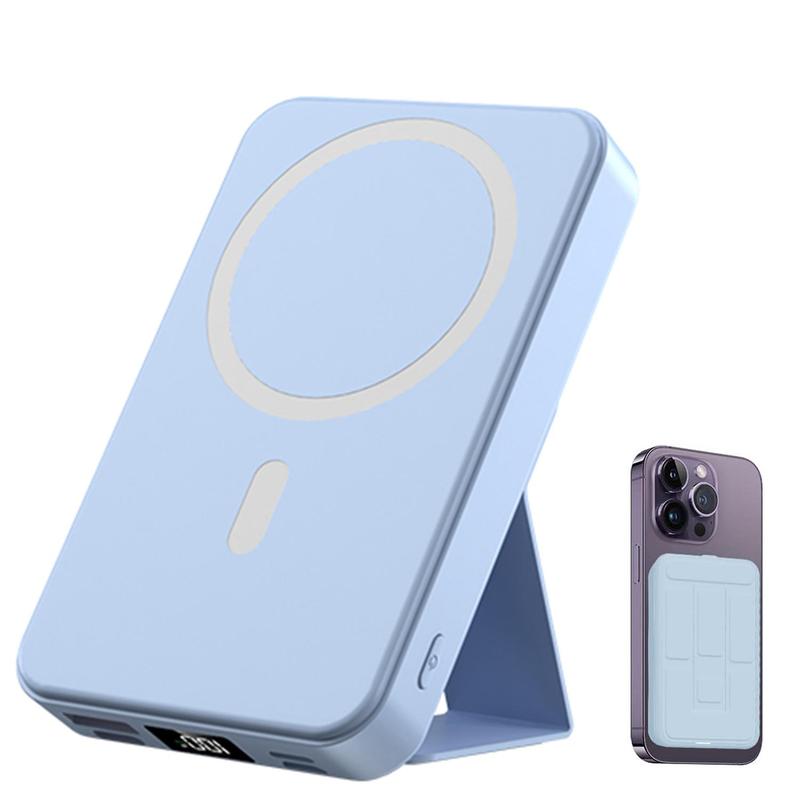 Magnetic wireless fast charging power bank, 10000mAh portable charger with LED display, magnetic power bank for iPhone 15 14 13 12 Pro mini Pro Max, power bank with phone holder