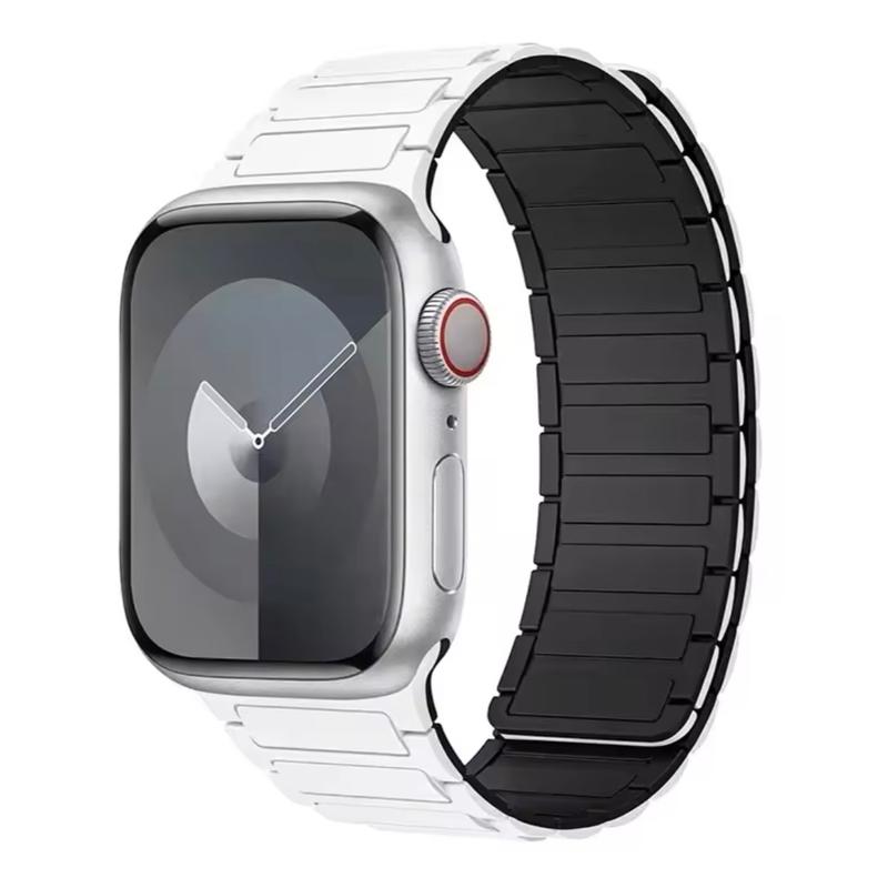 Apple Watch Silicone Bracelet Magnetic Loop Strap for Series 9 8 7 6 5 4 3 Se Ultra 2, 44mm 40mm 49mm 45mm 41mm 38mm Accessories Wearable Durable