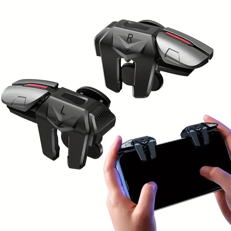 Game Controller Trigger, 1 Set Multipurpose 6-finger Game Trigger, Gaming Controller Joystick L1 R1 Alloy Key Button for iPhone Android, Mobile Game Trigger for Phone, Console Accessories