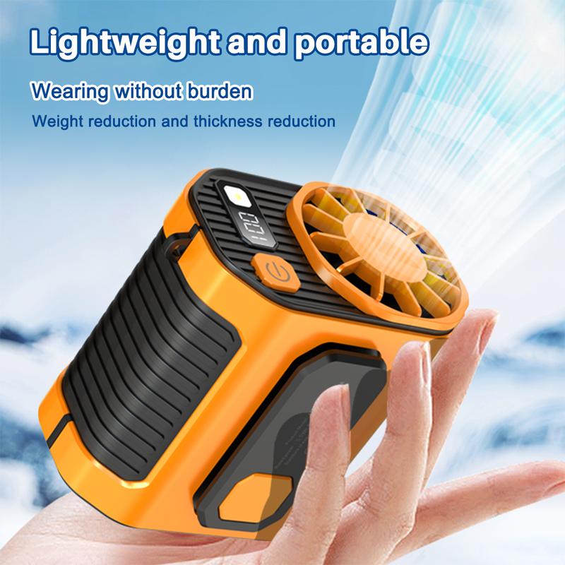 Portable 5000mAh Power Bank, 1 Count 3 in 1 Outdoor Fan with Lights, 3 Wind Speeds Cooling Fan,Rechargeable Camping Fan,Waist Cooling Fan for Outdoor Work,Farm,Hiking,Camping,Gardening and Travel,