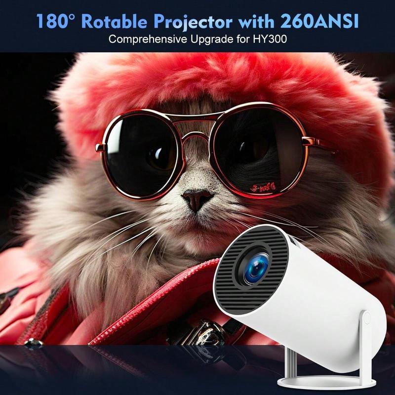 Support 4K Projector Dual Wifi HY300same Screen EU Plug Hi-Chip A3100 200ANSI 1280*720P Dual Wifi Home Theater Outdoor Portable