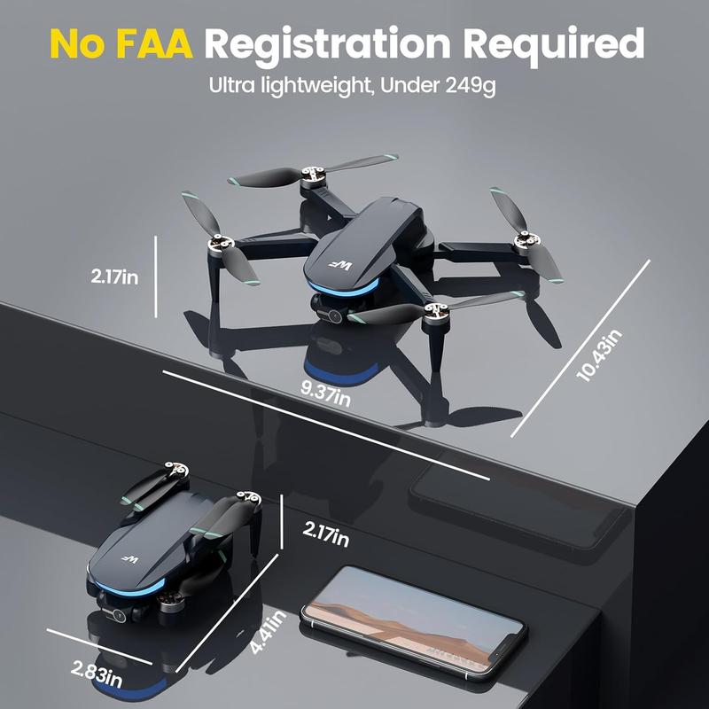 Drones with Camera 4k, 2-Axis Gimbals GPS Drone with EIS WeFone WF40 FPV RC Foldable Quadcopter for Beginners, Auto Return, Brushless Motor, 5G Transmission, 44min Flight Time, 2 Batteries