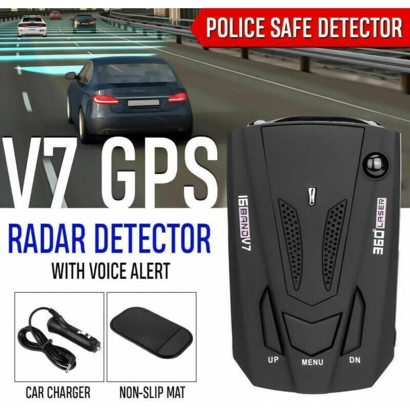 KF Premium Car Radar 16 Band V7 GPS Speed Safe Detector - Stay Informed on Road with Advanced 360° Laser Detection, Voice Alerts, and GPS Accuracy for Comprehensive Road Safety Awareness