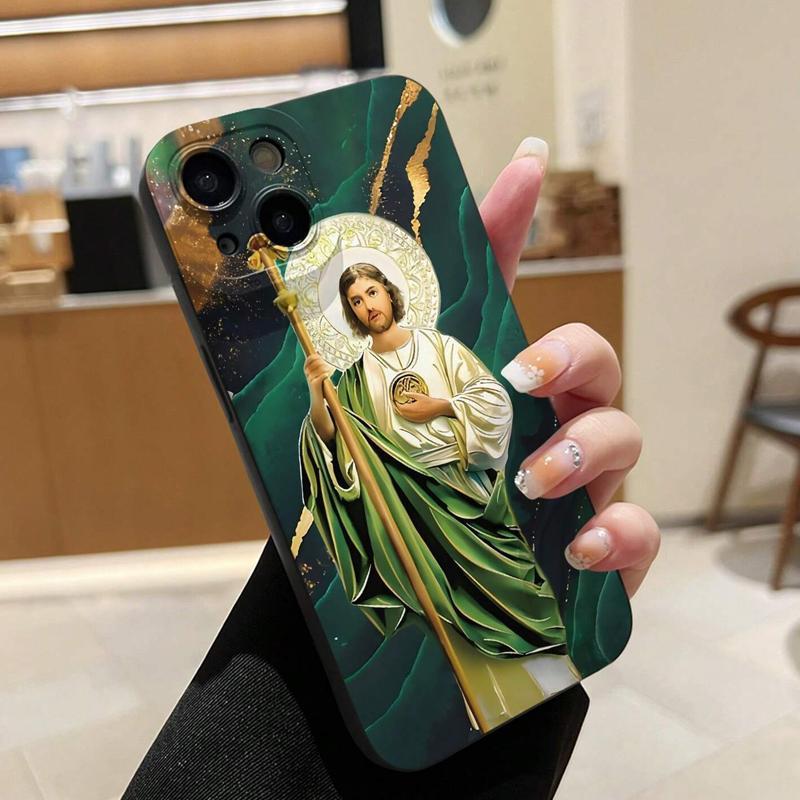 Religious Art TPU Phone Case, 1 Count Anti-drop Shockproof Phone Protective Cover, Phone Accessory Compatible with iPhone 11 12 13 14 15 16 Series