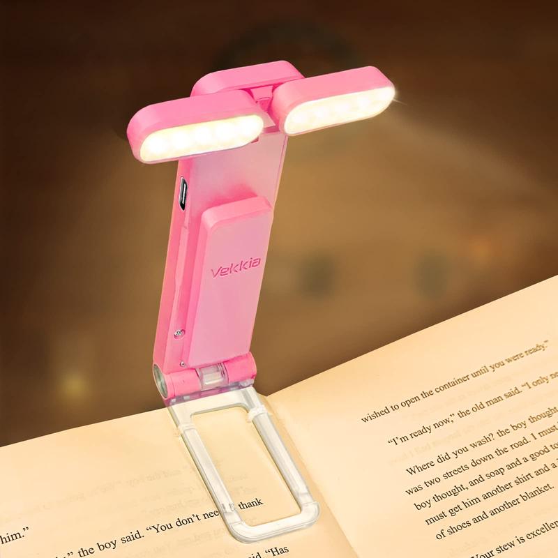 [Deals for You] USB Book Light for Reading in Bed, LED Clip-on Reading Light Adjustable for Eye Caring with 3 Colors & 5 Brightness Rechargeable & Long Lasting, Fit for Book Lovers, Kids