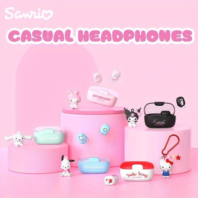 4 Styles Sanrio Hello Kitty Kuromi Melody Cinnamoroll Wireless Earphones - Unique Translucent Design, Easy Carrying, Smart Calls, Kawaii Patterned Earbuds - Perfect Cute Birthday or Christmas Gift for Girls