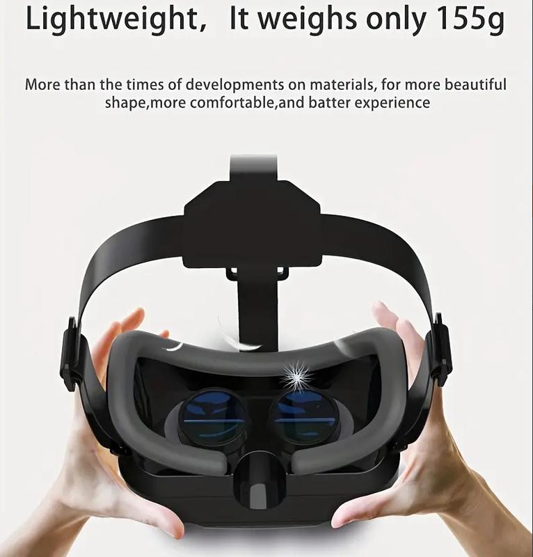 Virtual Reality VR Headset 3D Glasses Headset Helmets VR Goggles For TV, Universal Adjustable Lightweight VR Glasses Movies & Video Games Compatible IOS Or Android, Support 4.7-7 Inch Mobile Phone(Black),Virtual Reality,Vr Set,Vr Glasses