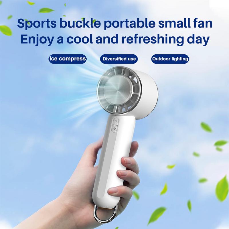 Stand Cooling Fan Portable Handheld Mini Fan USB Rechargeable Standable   Desk Fan, 3-speed adjustable wind, adjustable lighting, can be used as a camping light, Powerful Turbo Fan Bladeless Personal ice cold feeling with Carabiner Mobile Protection