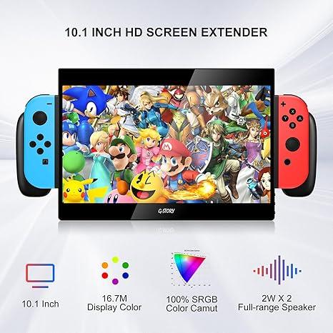 G-STORY 10.1‘’ Portable Monitor for Switch, 1080P Portable Gaming Monitor IPS Screen with USB Type-C and Randomly Bag, Game Mode, Travel Monitor fo Switch（not Included）