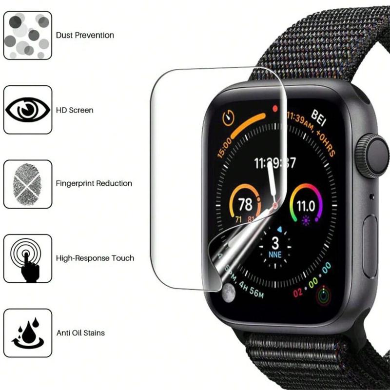 Touch Sensitive Smart Watch Protective Film, Full Coverage Watch Protector Film Compatible With Apple Watch 38mm 42mm 45mm 41mm 40mm 44mm 49mm